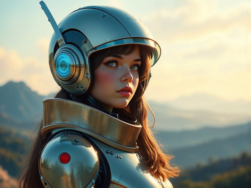 Girl in robotic costume