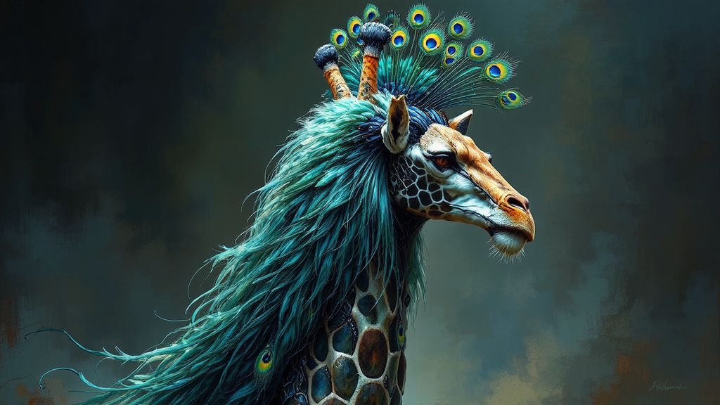 Cyberpunk animal with colorful