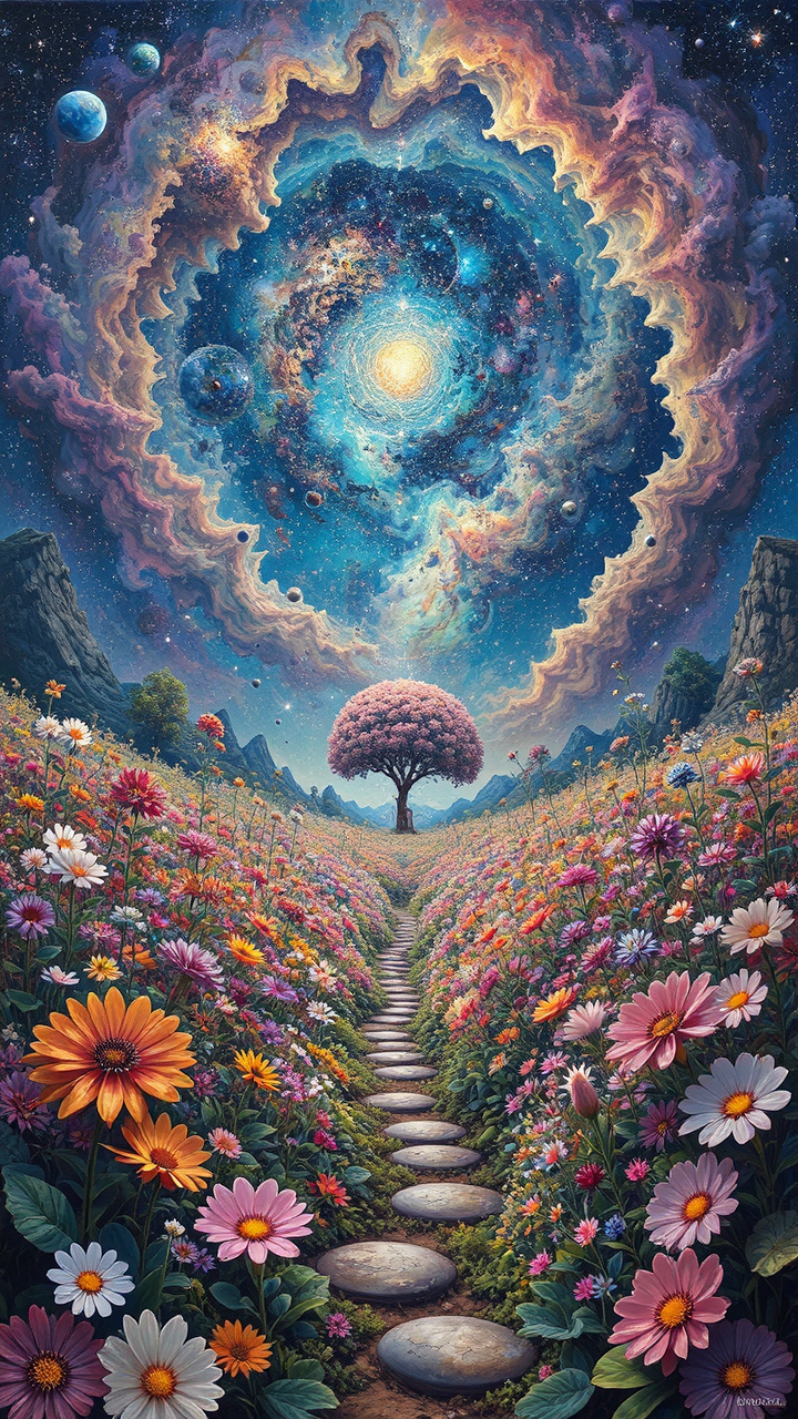Galactic flower garden in