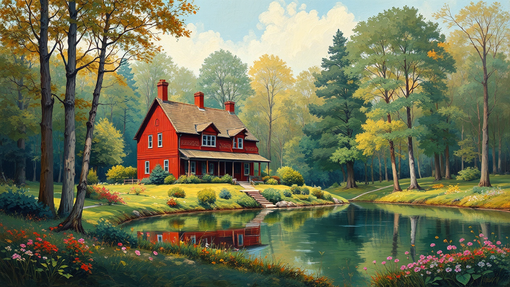 A red house by
