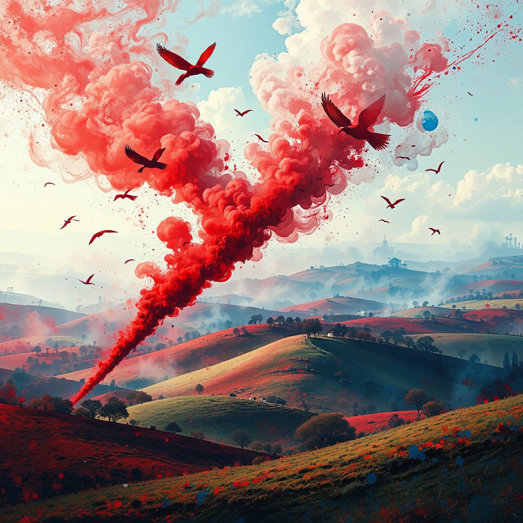 Rolling hills landscape with