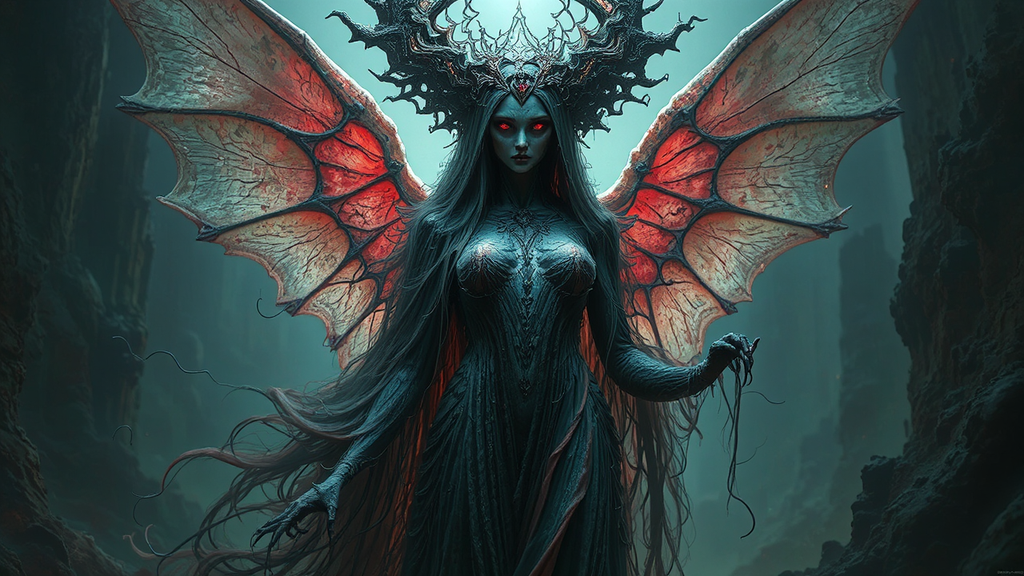 Goddess figure in dark