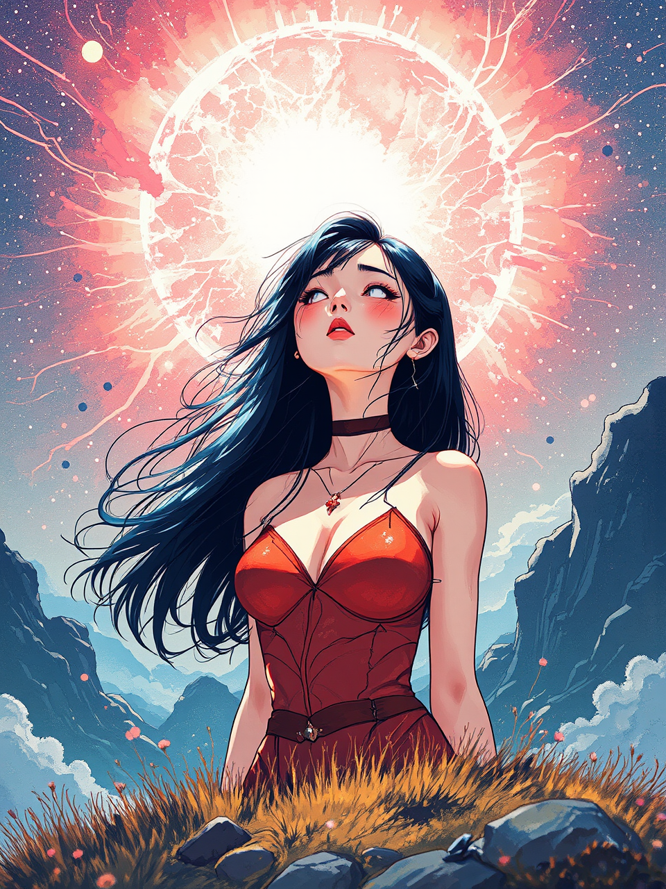 Tragic cartoon-style supernova explosion.