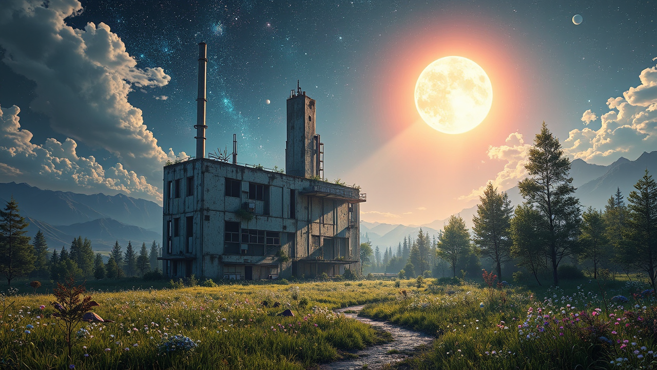 Abandoned industrial building in