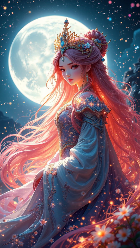 Fire princess in fantasy