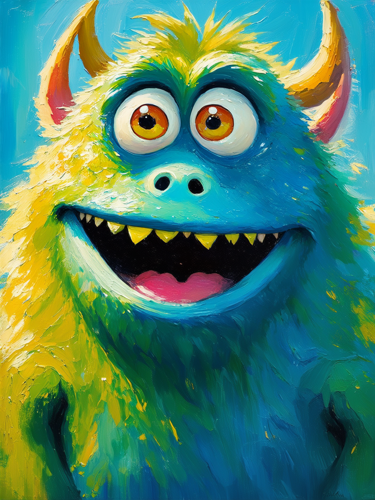 A happy monster in