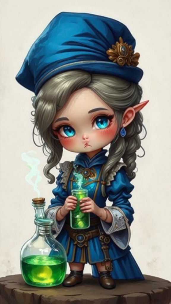 Girl alchemist with magic
