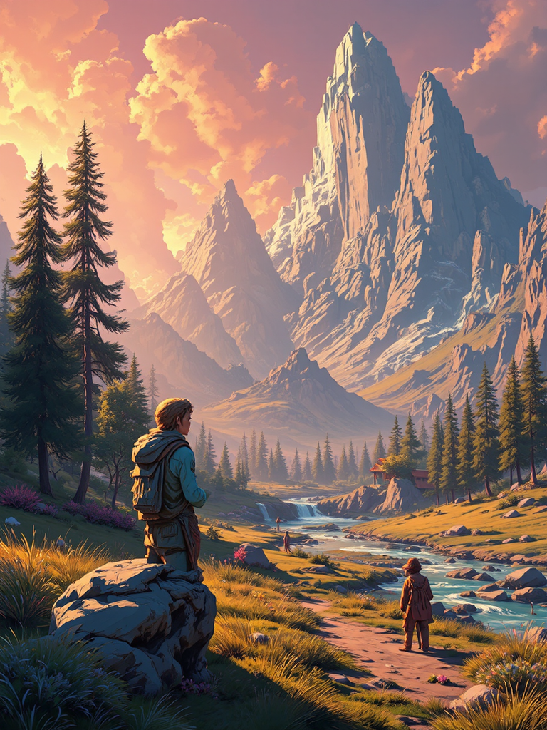 Fantasy environment with green