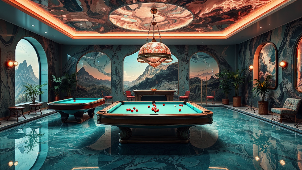 Pool table in a