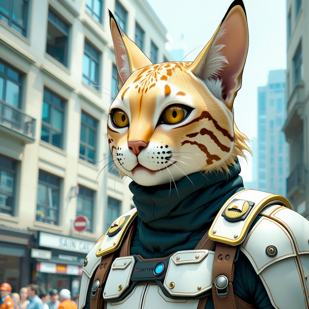 Masculine engineer with lynx
