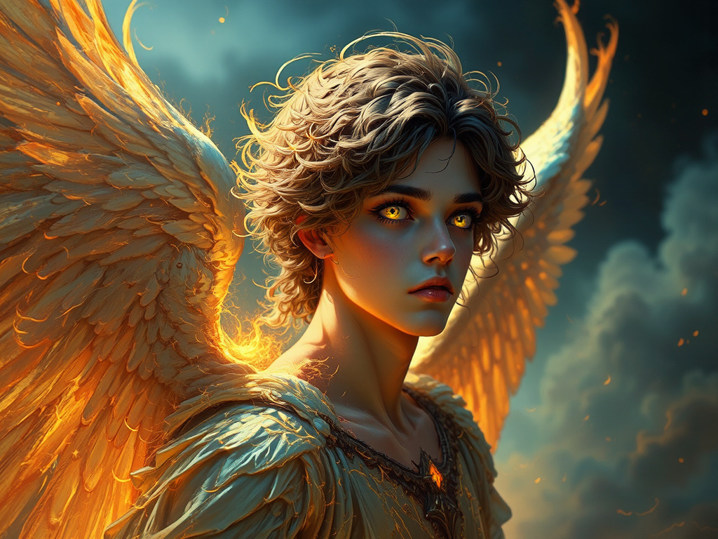 Handsome angel with a