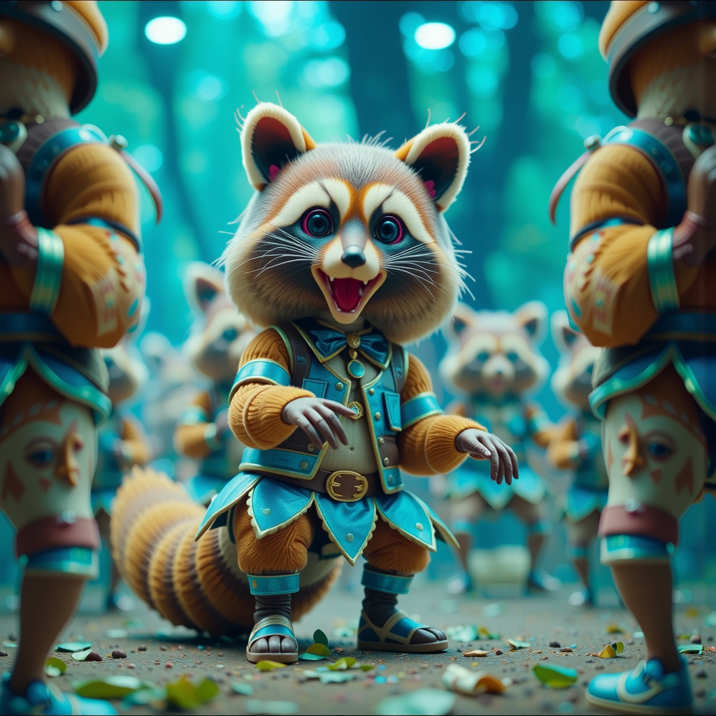 Raccoon dressed as raver