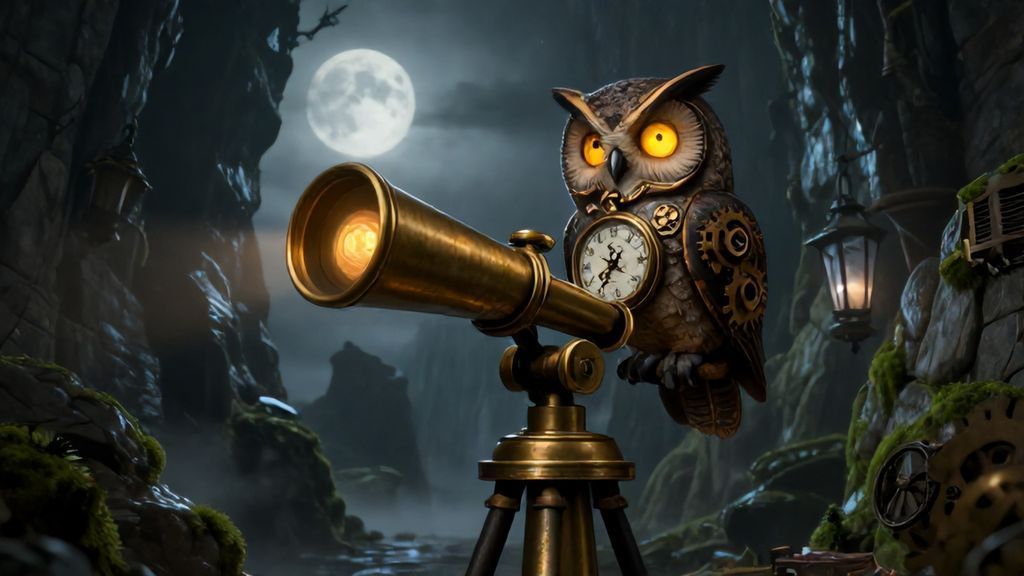 A steampunk owl with