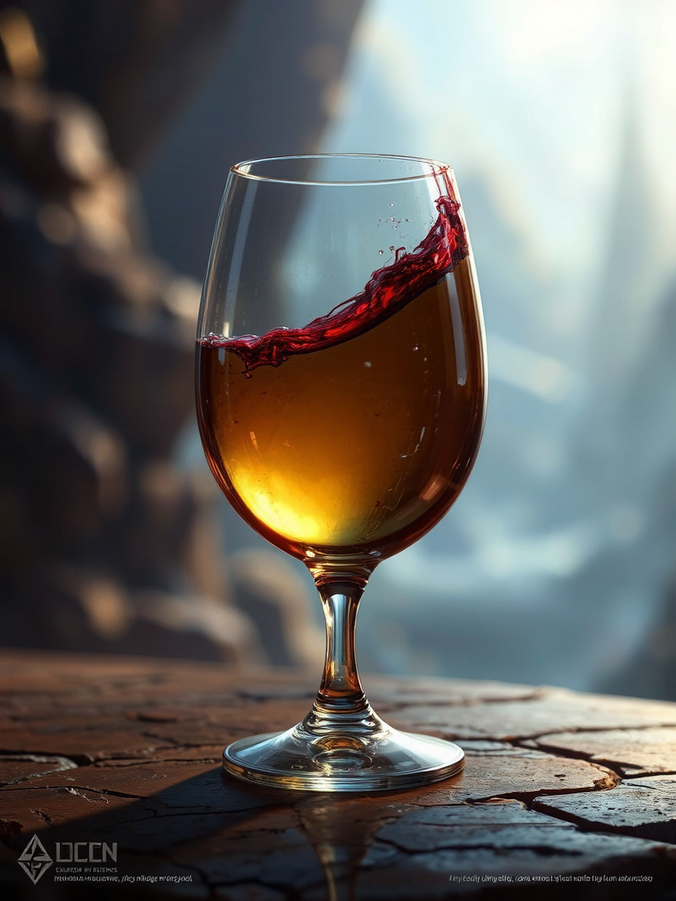A close-up wine glass