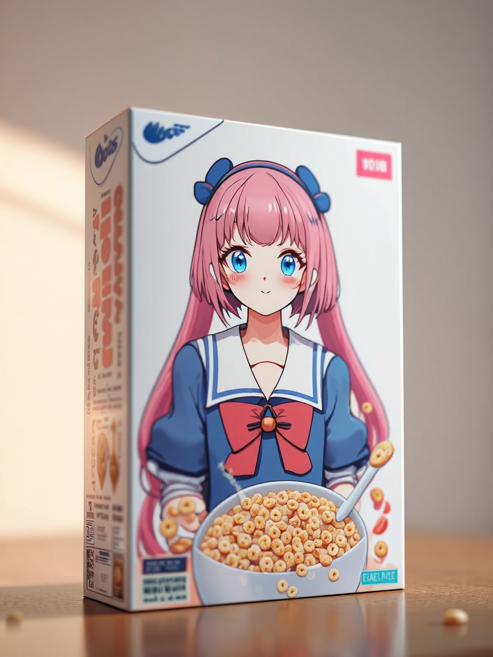 Anime girl cereal box