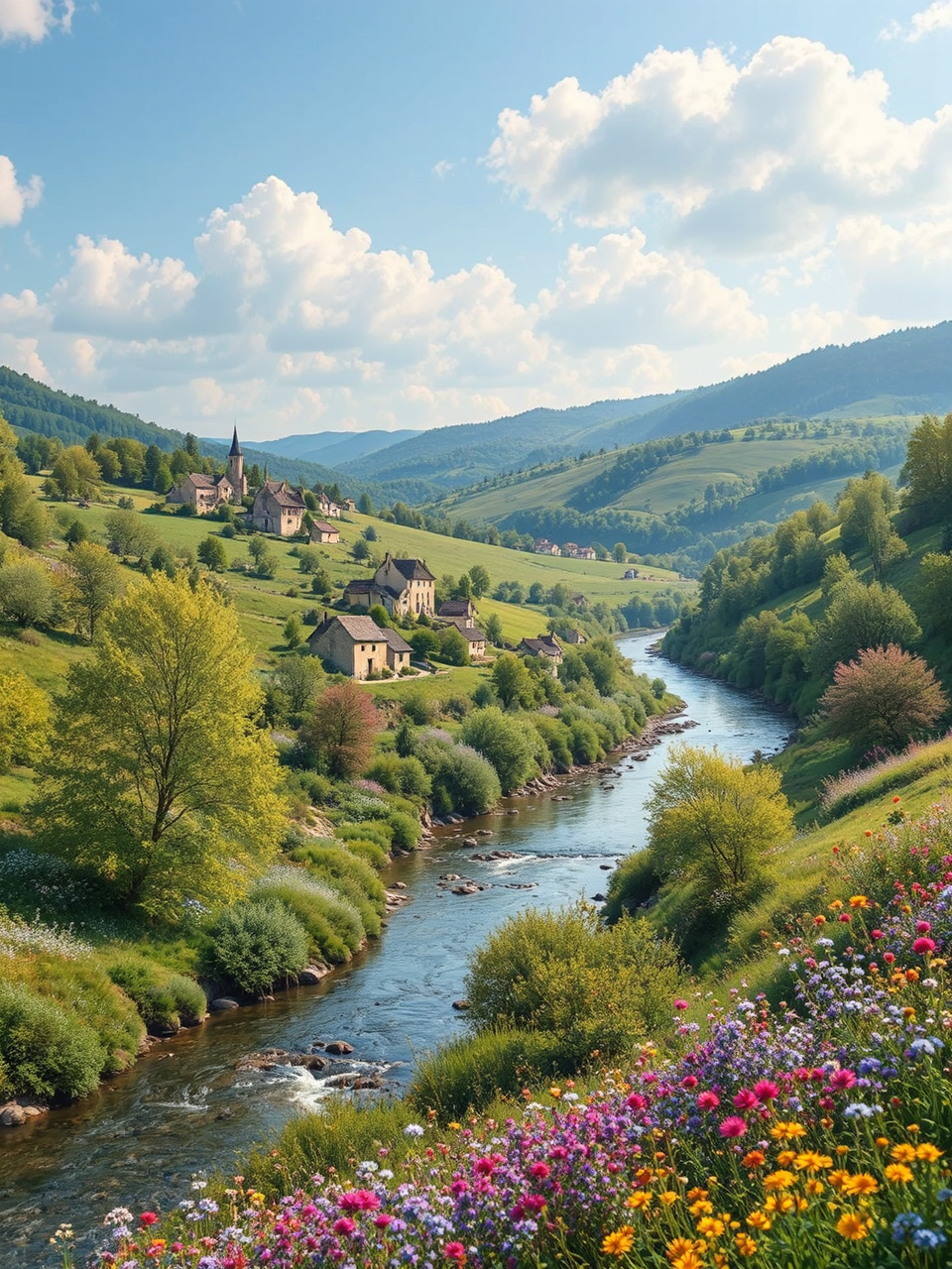 Typical Dordogne landscape with