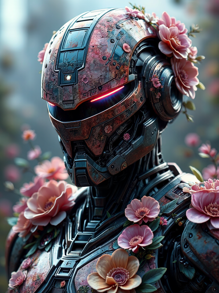 A steampunk robot in