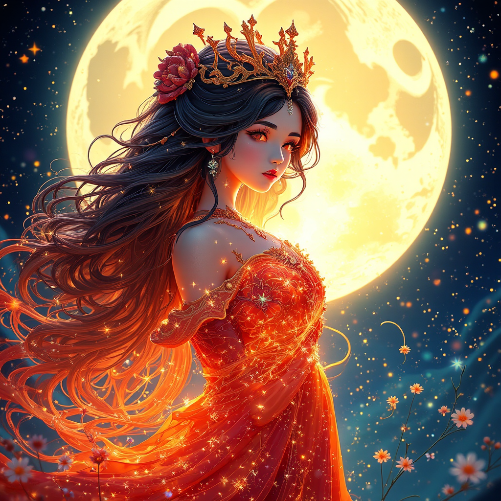 Fire princess in starlight