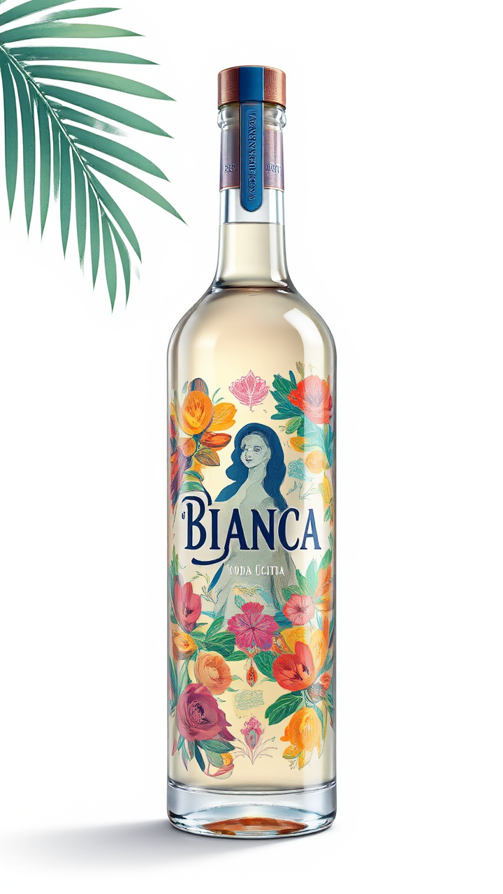 A colorful bottle with