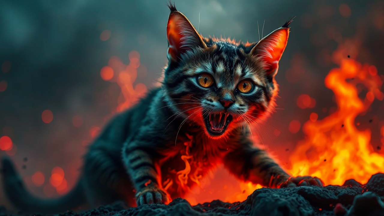 Fierce Feline HDR Portrait