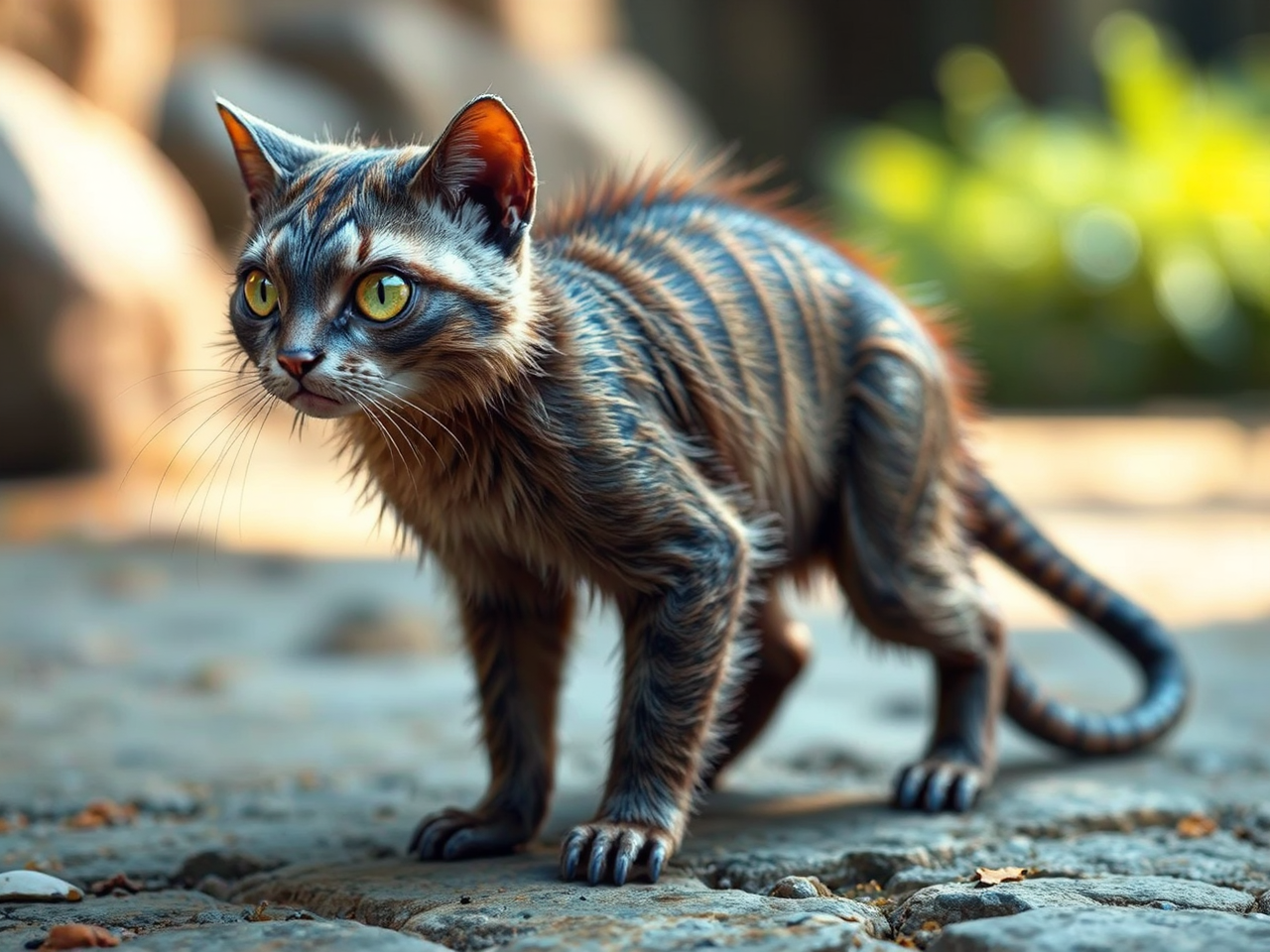 Cat-sloth hybrid with realistic