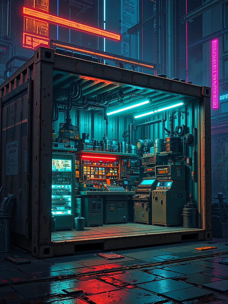 Sci-fi machine shop in