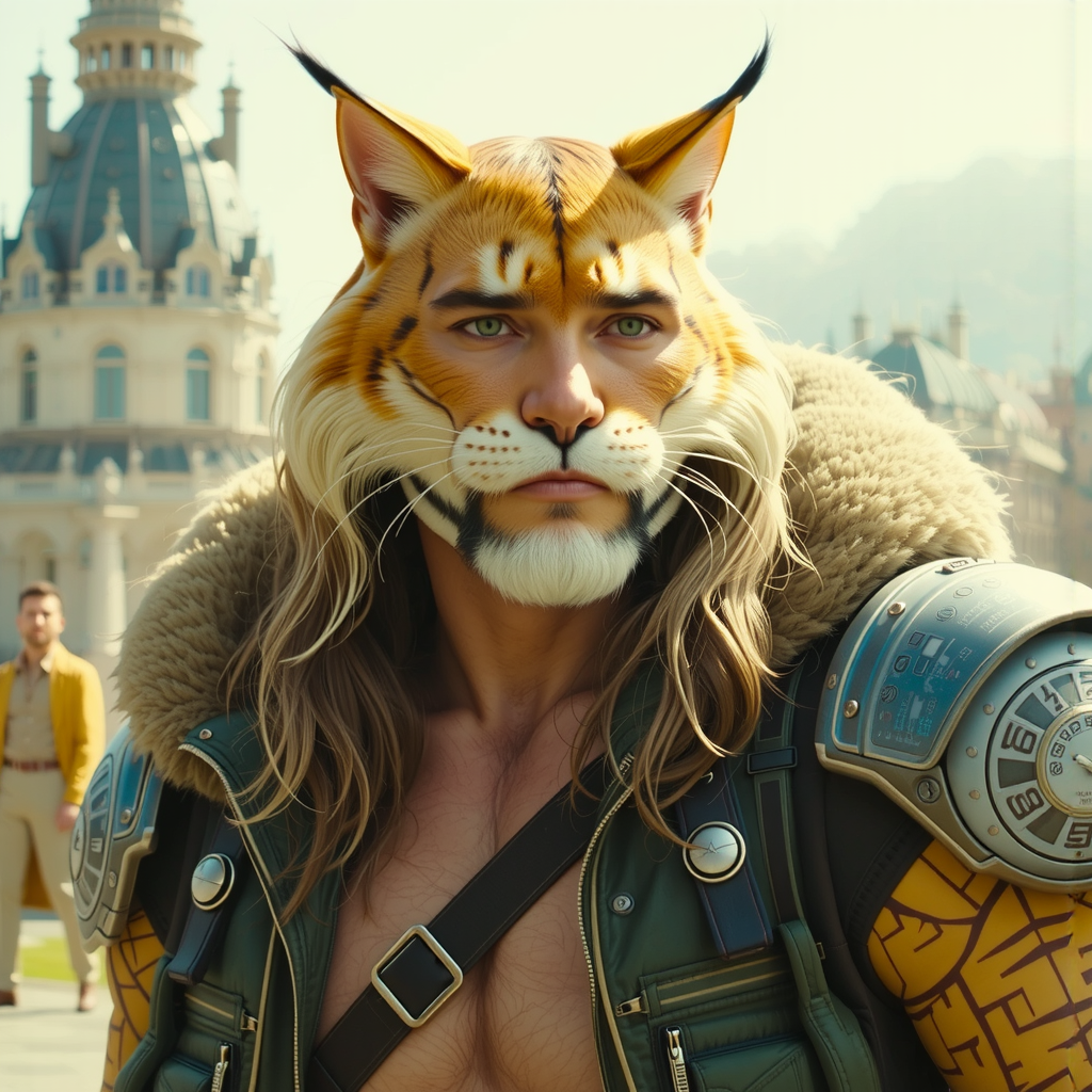 A lynx-headed male adventurer.