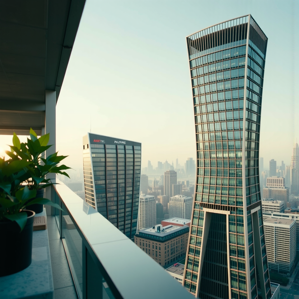 Highly detailed futuristic cityscape.