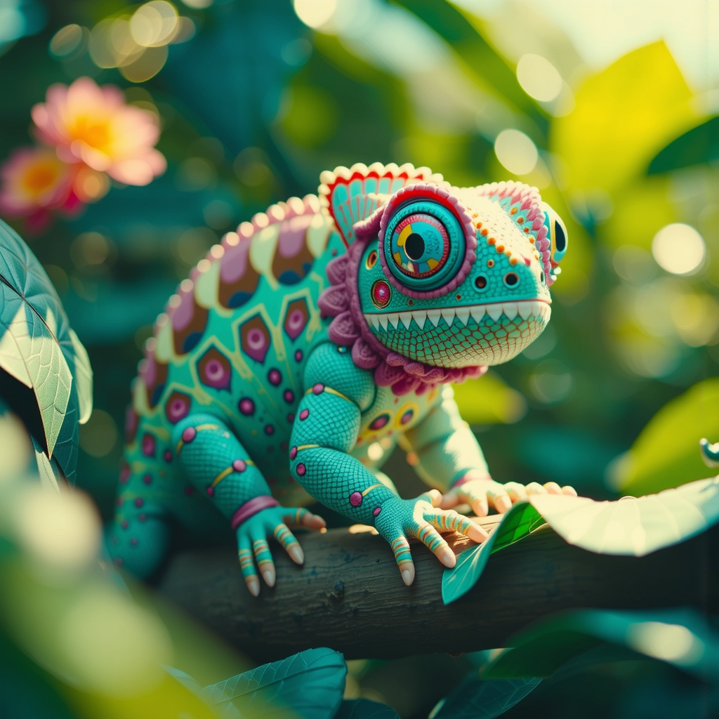 Cute Chameleon Sticker Design