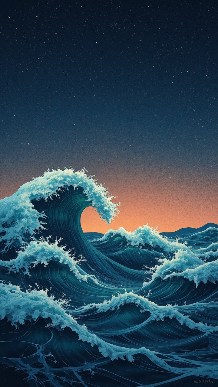 Waves in dark stormy