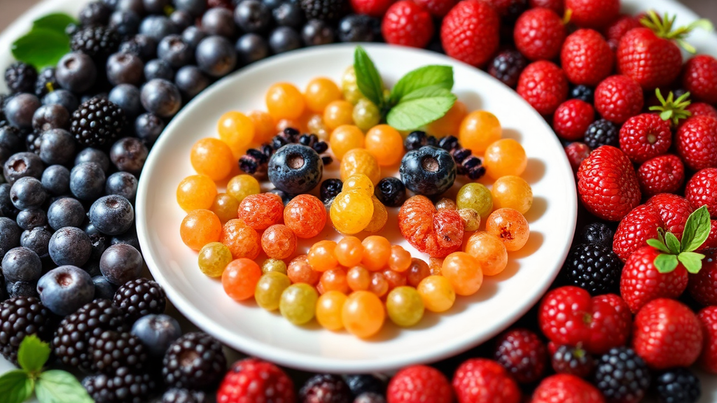 A fruit arrangement resembling