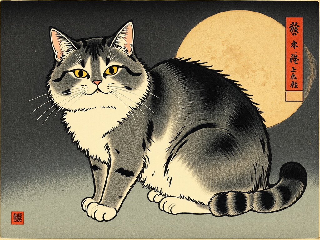Japanese cat in traditional