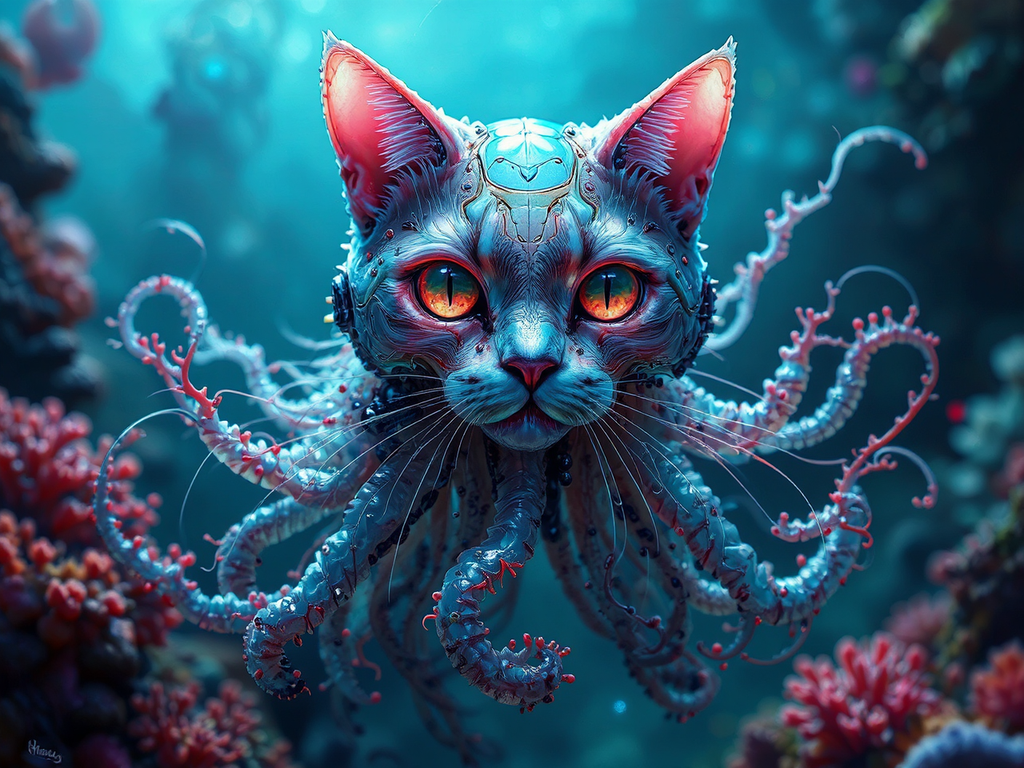 Cyborg cat in a