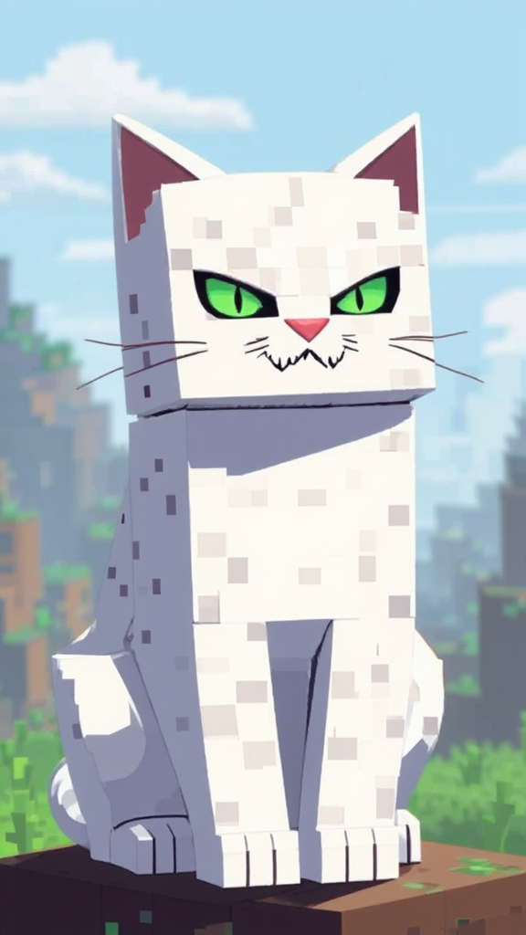 Evil cat made from