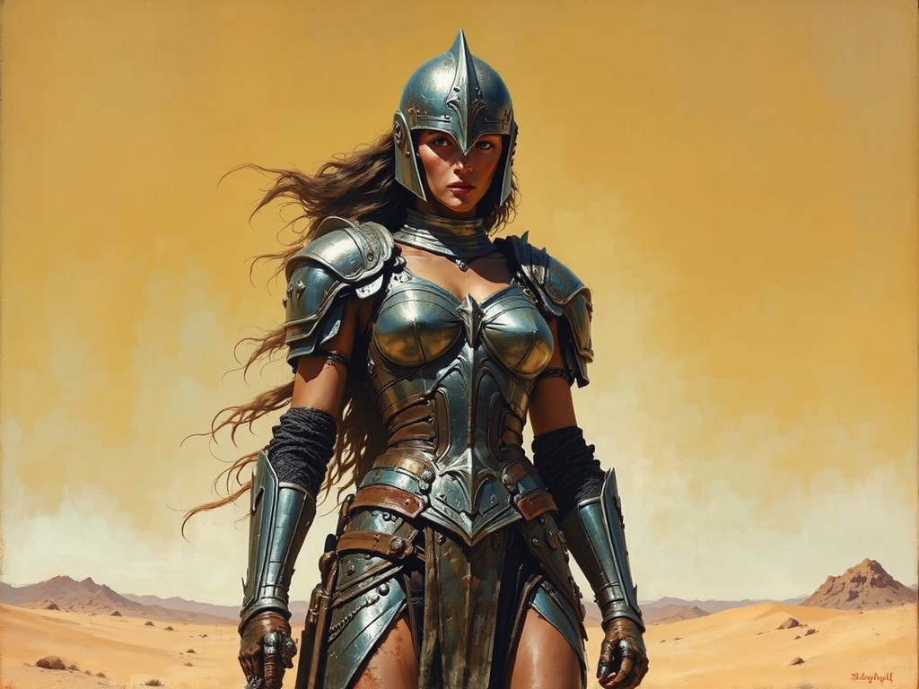 Tall female warrior in