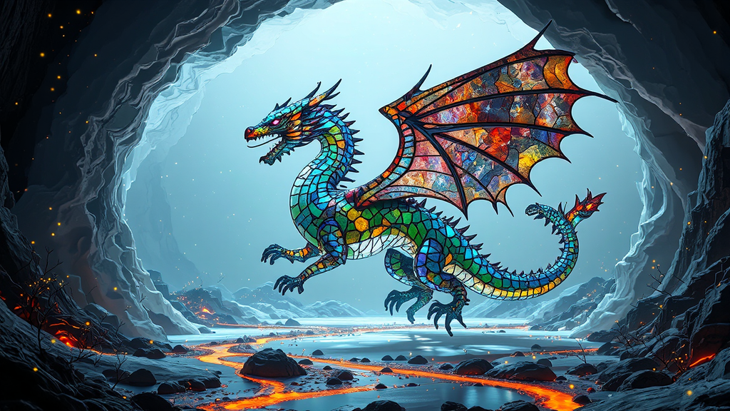 Flying dragon in a