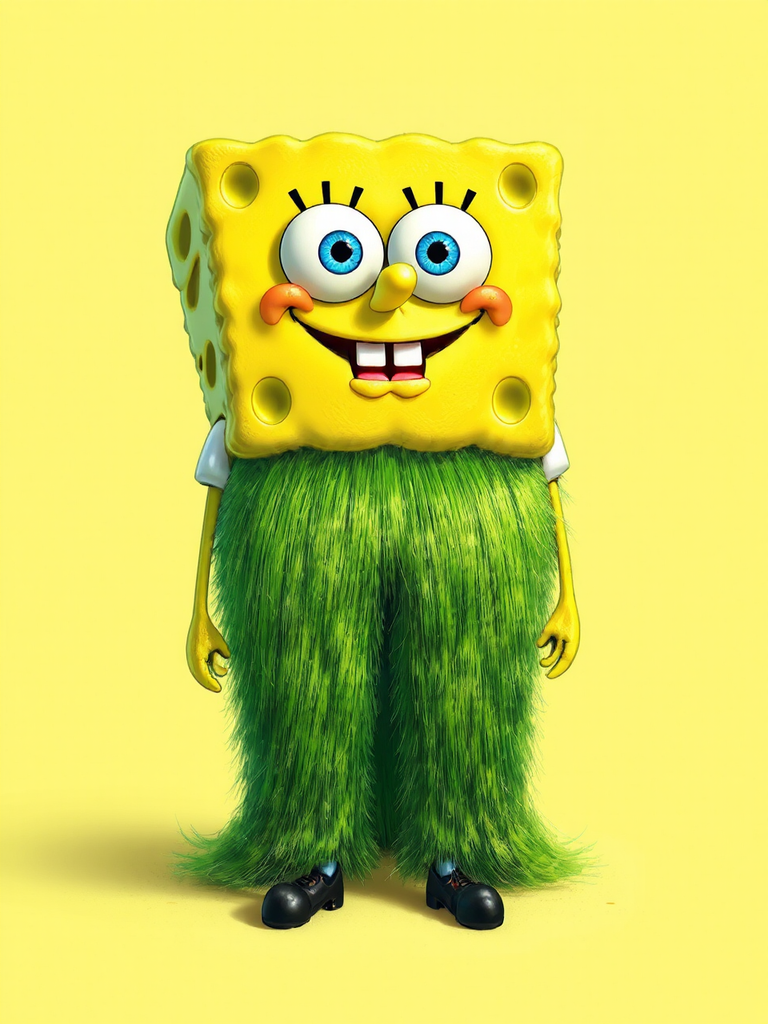 Cartoon character with unusual