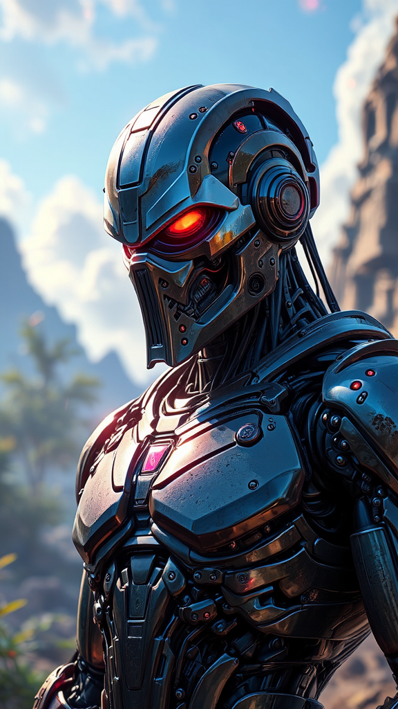 Robot wearing ninja mask
