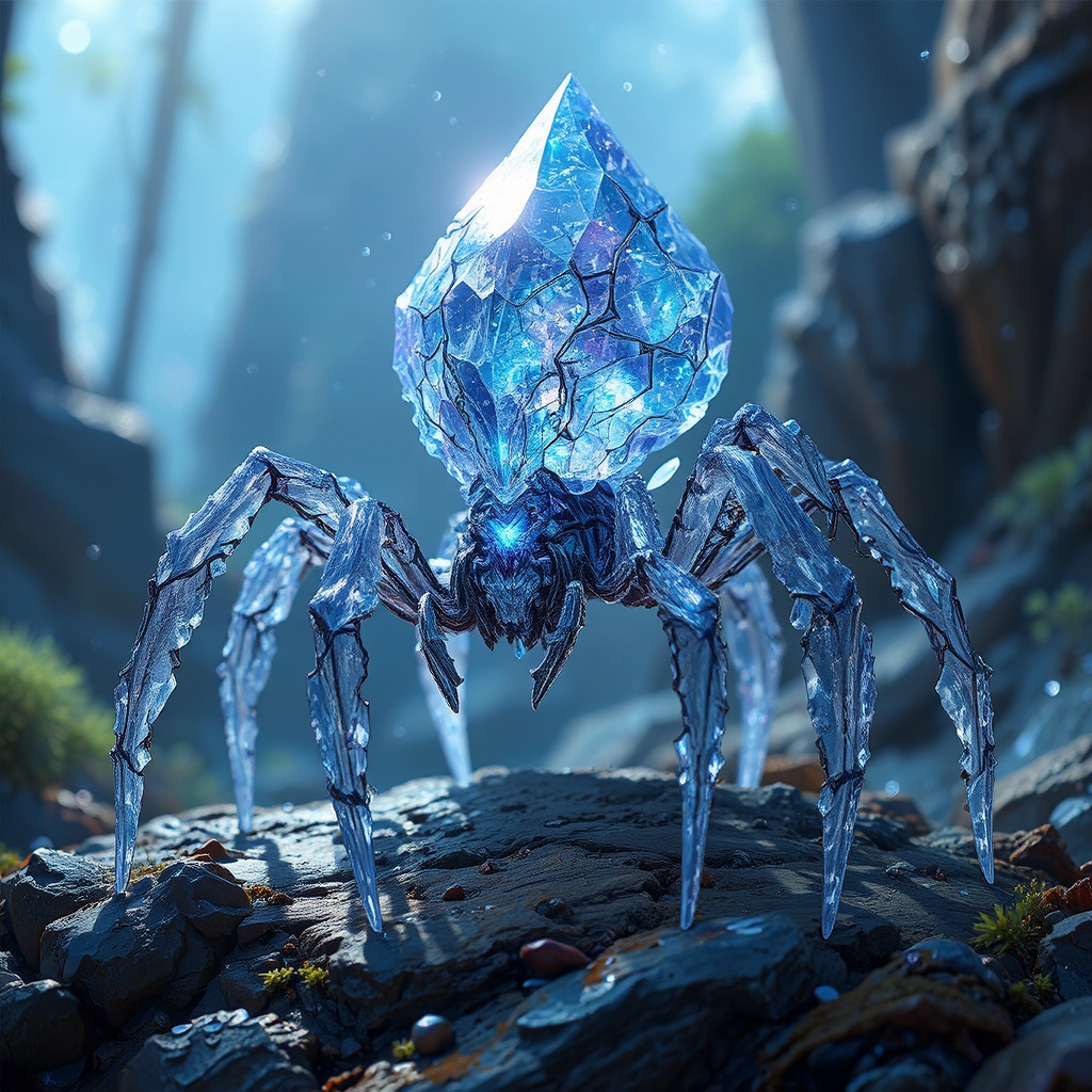 Crystalline spider in fantasy