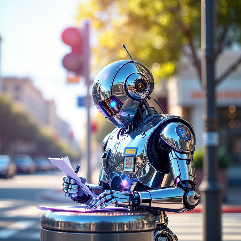 Police robot writes parking