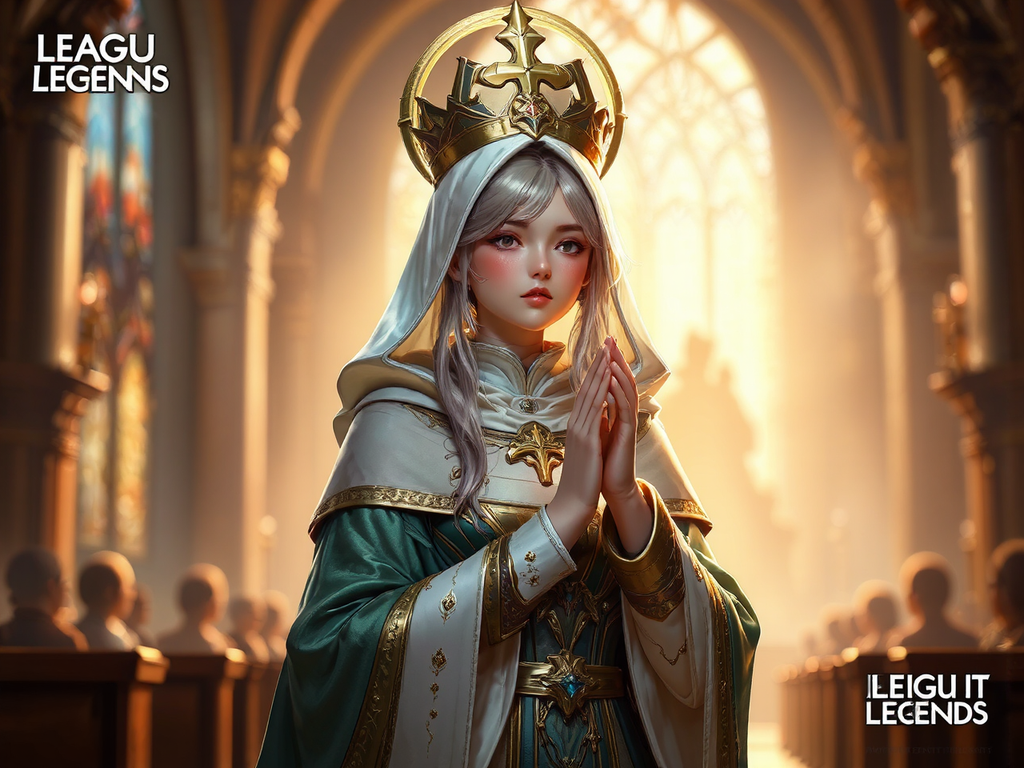 Saint in church praying