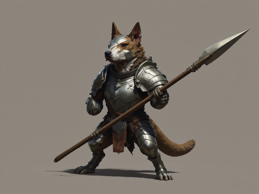 Humanoid dog in armor