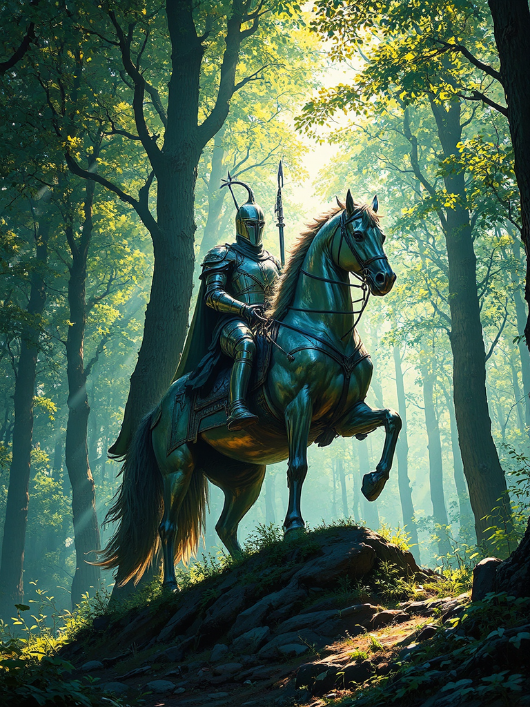 Majestic knight on horse