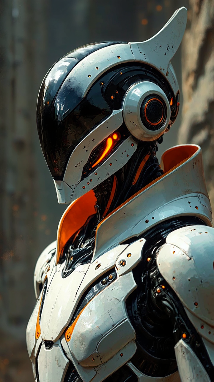 Robot in intricate digital