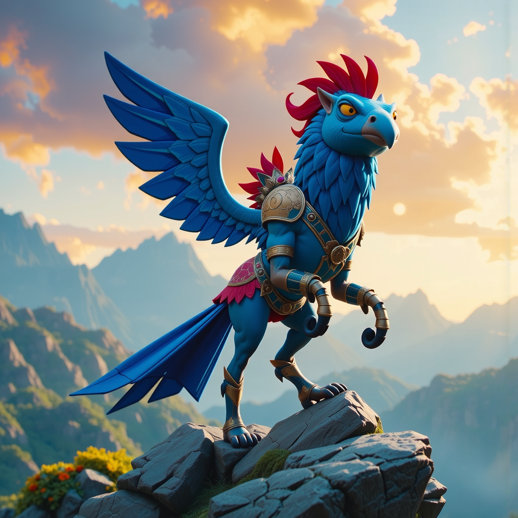 Epic blue armored horse