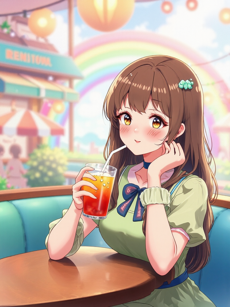 Adorable woman sits in