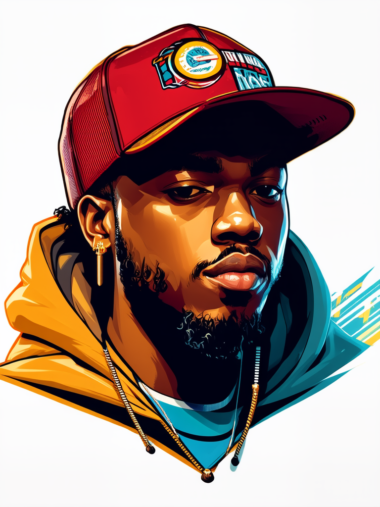 Male rapper in vector