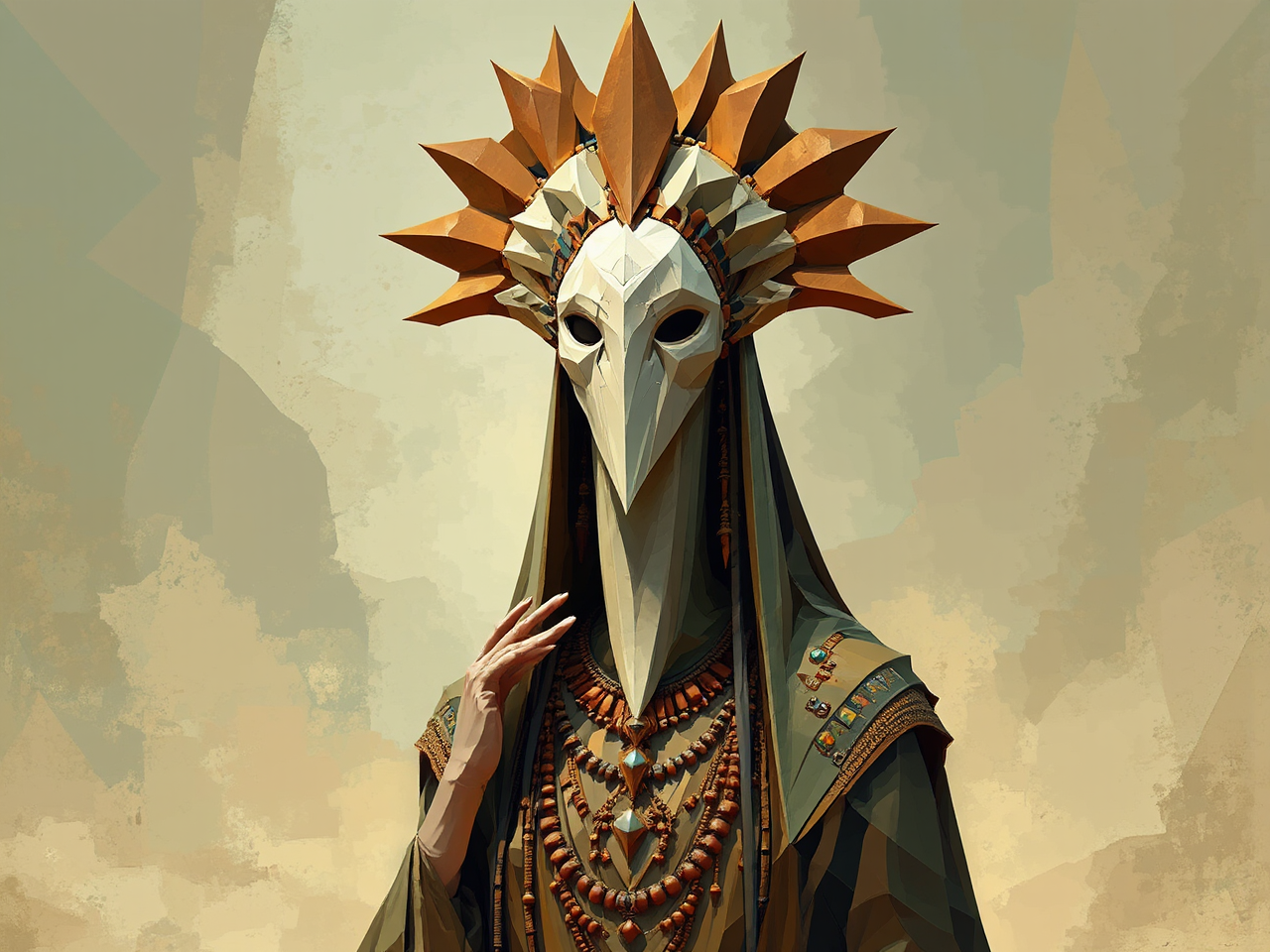 Hyperborean priestess in elaborate