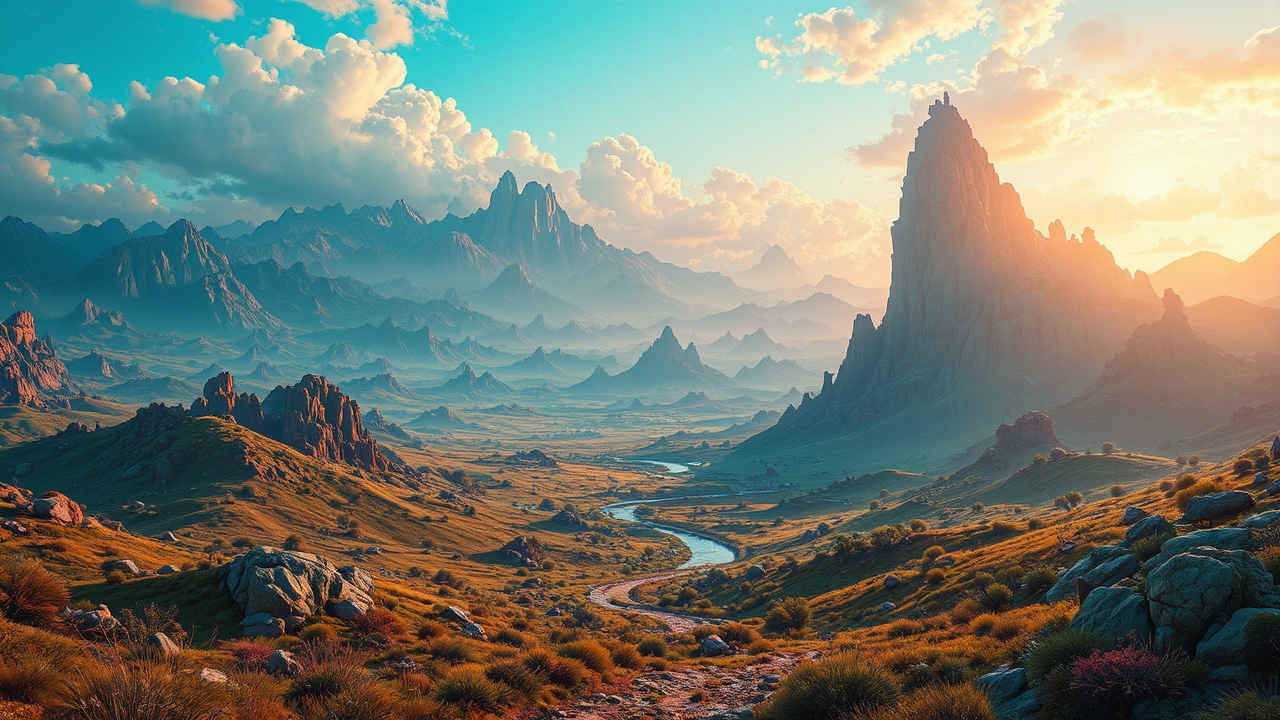 Beautifully detailed sci-fi landscape.