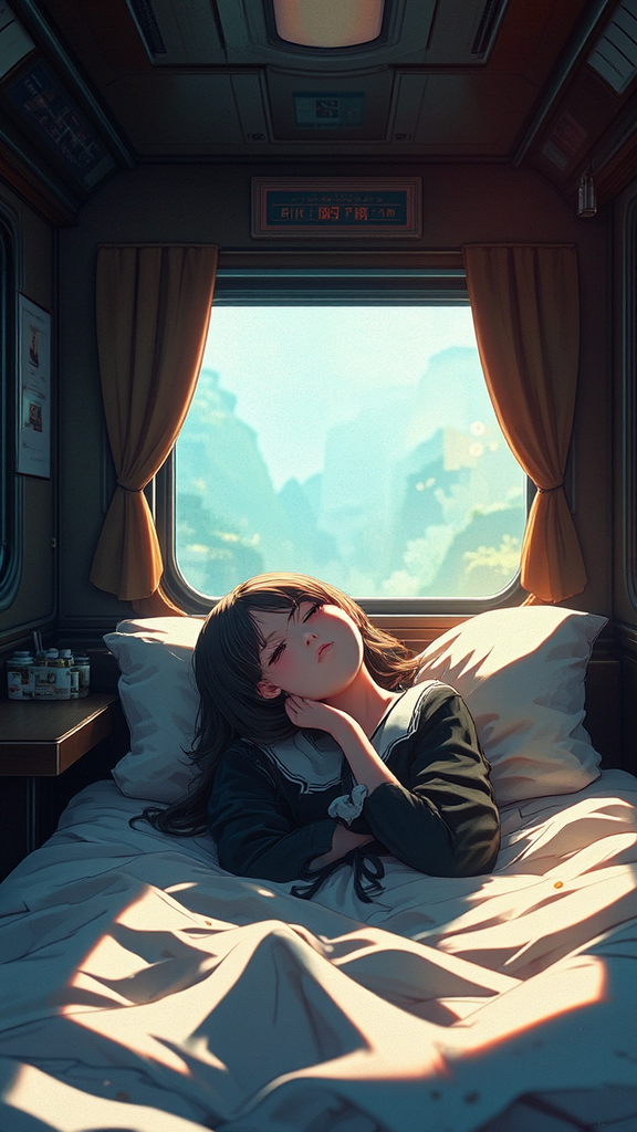 Girl sleeps in a